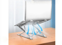 Support d'ordinateur portable pliable double couche en aluminium réglable et portable de haute qualité pour bureau