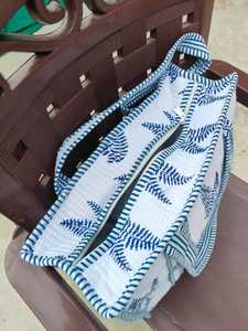 Bolso Tote Floral Jaipuri con Estampado de Bloques, Bolso de Compras para Mujer, Bolso de Hombro de Algodón Hecho a Mano, Nueva Colección - Product Image 2