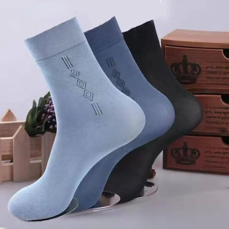 Summer High Quality Anti-Bacterial Odor Business Dress Men Bamboo Socks For No Show Invisible Ankle Crew