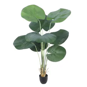 Faux árvore de seda artificial grande, para casa e jardim, verde, folhas de seda, fã, plantas, palmeira