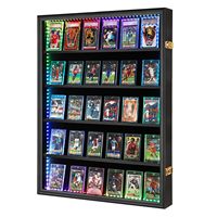 Boîte de présentation pour cartes de sport de baseball, 8 cadres pour cartes classées, vue cristalline, protection UV, verrouillable, mur de fleurs noir