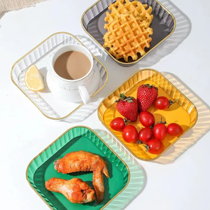 5 tükürmek kemik plakası lüks yemekleri kek meyve tepsisi kurutulmuş meyve şekeri tabaklar şeffaf plastik plakalar - Product Image 4