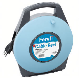 Enrollador de Cables Fervi Hecho en Italia, Extensión de Alimentación de 4 Tomas con Asa para Uso en Exteriores - Product Image 2