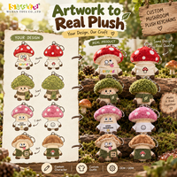 Porte-clés en peluche champignon OEM en gros, breloque mignonne en peluche sur le thème de la forêt pour jardins botaniques, musées, boutiques et programmes de cadeaux naturels