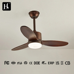 Lámpara de techo de madera contrachapada de 52 pulgadas para sala de estar con ventilador y lámpara - Product Image 3