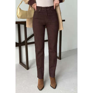 Jeans Mom Fit con Detalle de Rayas, Estilo Casual Holgado, Talla XL, Mezclilla Transpirable, para Invierno, Verano y Otoño, Corte Recto Ligero con Estampado en la Cintura - Product Image 4