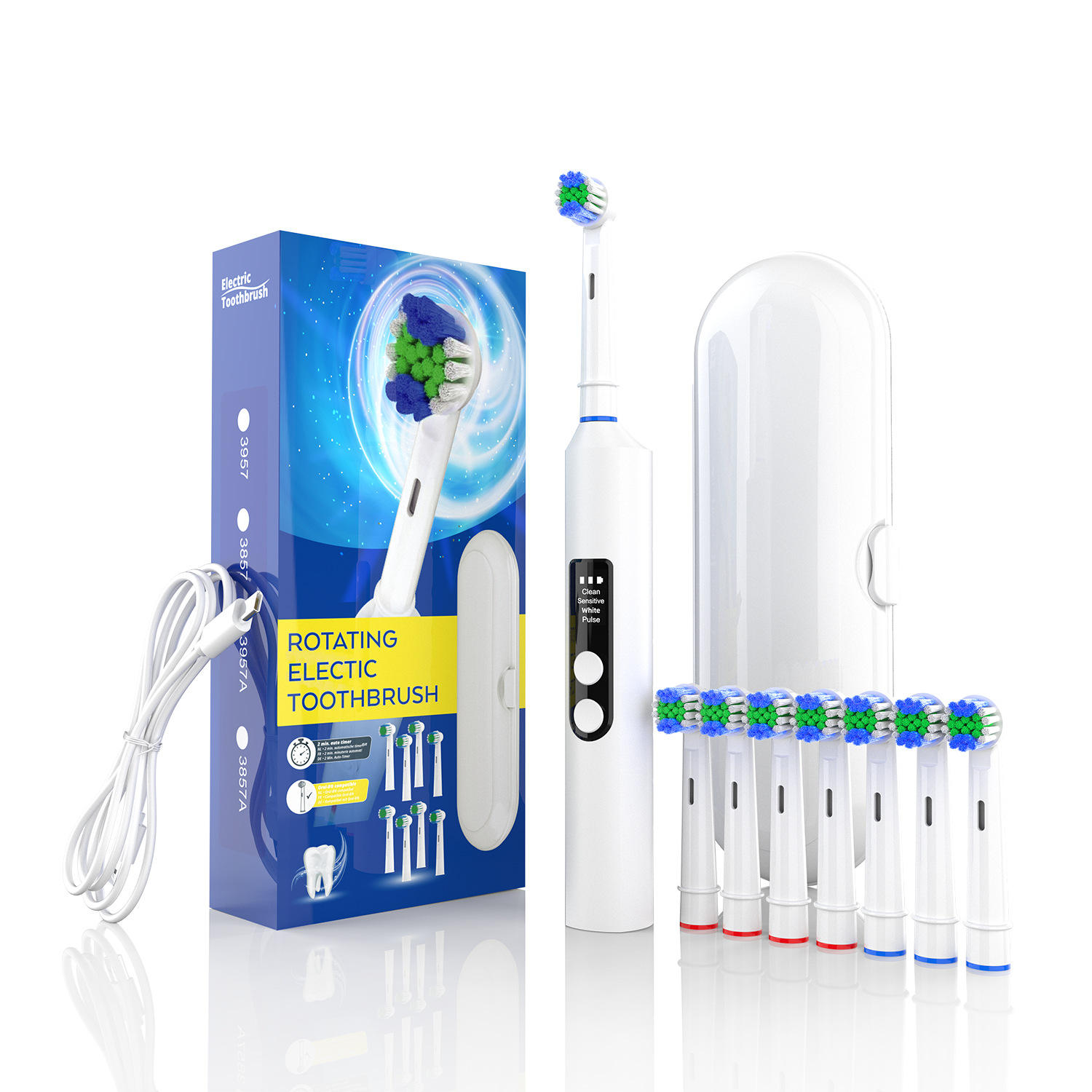 3857A Rotary Toothbrush - White [SB-17 Standard Bristle]