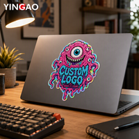 Autocollants holographiques personnalisés avec logo, étiquettes adhésives imperméables découpées sur mesure, logo personnalisé pour ordinateur portable, valise, bagages