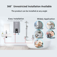 220V 3.5-5.5kW bouton de chauffe-eau instantané électrique affichage LED salle de bain sous l'évier bouton tactile contrôle à la demande geyser d'eau chaude