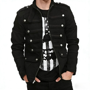 <span class=keywords><strong>Veste</strong></span> de groupe de garde de parade vintage steampunk gothique <span class=keywords><strong>noire</strong></span> pour hommes - Product Image 3