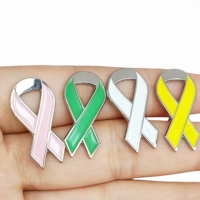 Vente directe usine : Badge cœur personnalisé pour la sensibilisation au cancer du sein, en métal, ruban rose, épinglette en émail