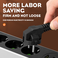 Multiprise domestique standard européenne très vendue avec cordon d'extension de 2 m, 4 prises CA et ports USB.