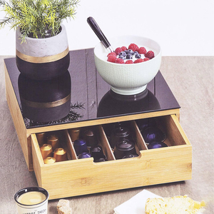 <span class=keywords><strong>Porta</strong></span> <span class=keywords><strong>Capsule</strong></span> caffè caffè Espresso in bambù con 5 vano regolabile, organizzatore di contenitori per bustine di tè - Product Image 3