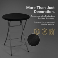 Housse de table extérieure minimaliste en polyester tricoté, couleur unie, avec élastique, personnalisable pour événements de mariage