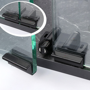 Cabinet Glass Hinge Rebounder Magnetic No Drilling Required Black <b>Door</b> <b>Catch</b> For Glass Cabinet <b>Door</b> - Product Image 3