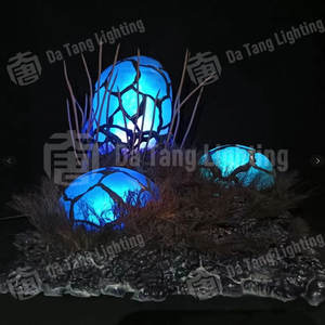 Lampe LED décorative bleu glace avec PVC, tissu en nylon et résine époxy pour la décoration extérieure de jardin et de paysage - Product Image 3