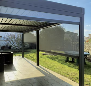 Store banne motorisé moderne WiFi en tissu rétractable pour extérieur, avec système Zip Track et protection <span class=keywords><strong>solaire</strong></span>, pour gazebo, porche et patio - Product Image 1