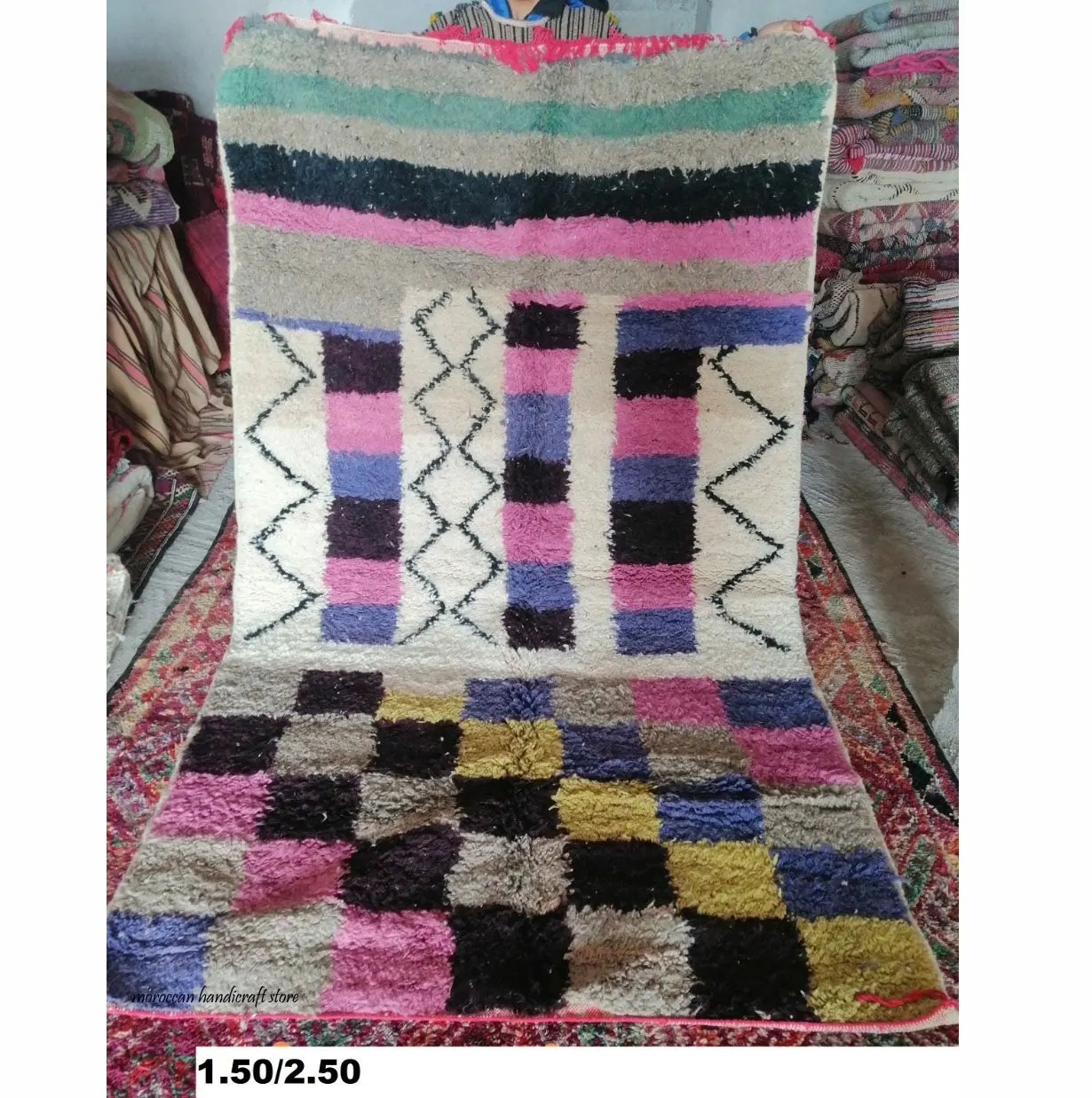 pattern living room rug Moroccan Trellis Design Area Rug, large size decorative bedside carpet, modern type