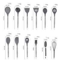 Ensemble d'ustensiles de cuisine en silicone Manjia Ustensiles de cuisine résistants à la chaleur avec poignée en acier inoxydable pour ustensiles de cuisine antiadhésifs