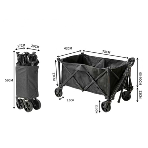 A buon mercato leggero Mini dimensioni pieghevole carrello in acciaio pesante piattaforma per esterni carrello con ruote per il campeggio e attività all'aperto - Product Image 3