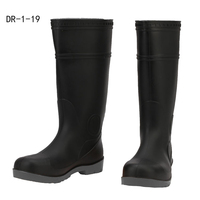 Bottes de sécurité antidérapantes en PVC, bottes de pluie, bottes en caoutchouc noires, bottes d'hiver unisexes pour adultes avec embout en acier, PVC plastique de haute qualité pour hommes