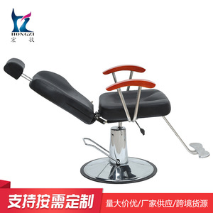 Silla de Barbero Clásica HZ8719BK Hidráulica Reclinable con Altura Ajustable para Uso Comercial - Product Image 3