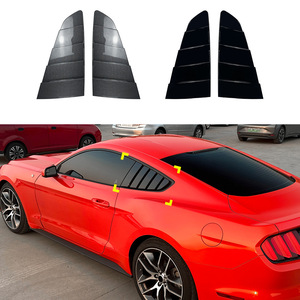 Ford Mustang Mk6 2015-2023 Window Blinds Piano Black Carbon Fiber Texture Exterior Decoration Car Decals Durable - Product Image 1