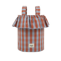 Sac organisateur de poussette portable avec design ourlet jupe, panier de rangement pour couches de bébé avec couvercle à cordon pour maman