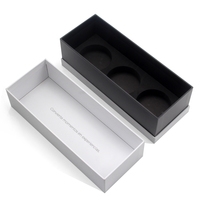 Boîte d'emballage sur mesure de luxe rigide pour ensemble de 3 pots de bougies parfumées avec inserts