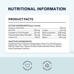 Mastica morbida per la cura degli occhi con supporto immunitario, vitamine e minerali organici senza cereali per cani e gatti - Product Image 2