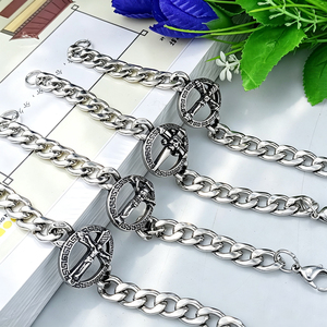 Gelang Salib Pria Vintage Hitam Stainless Steel 2025 Gaya Hip-Hop Geometris Keren Terlaris Dongguan - Product Image 5