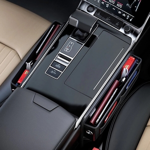 Y-0201 PU cuir voiture Auto Console côté siège de voiture crevasse boîte de rangement fente Gap Filler avec porte-bouteille - Product Image 2
