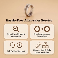 Großhandel Moderner Einäscherungs-Schmuck 8mm 4mm Kanal Individuell Anpassbar DIY Abalone Muschel Opal Holz Natürlicher Hirschhorn-Ring Lagerbestand Fabrik