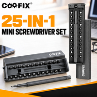 Jeu de tournevis de précision COOFIX Mini 25 en 1, embouts CRV, rotation à 360 degrés, avec étui de rangement pour la réparation électronique