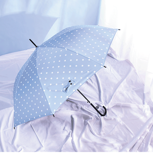 Parapluies Droits de Haute Qualité à Prix Abordable, Traditionnels, Renforcés, Coréens, Modernes, Bleus, Blancs, pour Femme et Fille, à Pois, avec Logo Personnalisé - Product Image 1