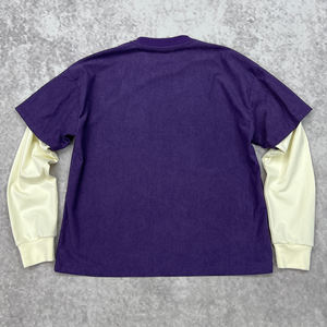 Haute qualité 300 Gsm velours côtelé lourd Vintage Boxy T-Shirt Logo personnalisé coton Double couche à manches longues t-shirts pour hommes - Product Image 2