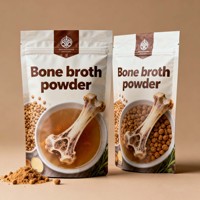 Sachet d'emballage alimentaire personnalisé imprimé numériquement, résistant à l'humidité, avec fermeture éclair, Doypack, pour poudre de bouillon d'os