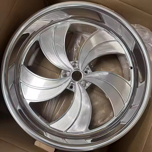 Jantes en aluminium forgées sur mesure pour voiture, 15-24 pouces, 6 trous, à déport profond, avec lèvre chromée et finition argent brossé - Product Image 4