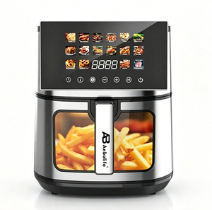 Friteuse à air Anbolife <span class=keywords><strong>8L</strong></span> avec fenêtre visible, en acier inoxydable, écran tactile numérique, 16 menus prédéfinis, four à air chaud antiadhésif, OEM - Product Image 2