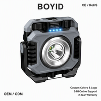 Lampe de poche magnétique COB Boyid, lampe torche porte-clés, atelier, rechargeable USB DC, LED 6 modes, super lumineuse, mini portable, IP65, 500LM