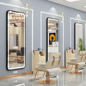 新设计沙龙家具镜子站造型二手理发椅批发理发师站化妆镜