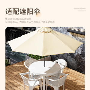 Mesa y Sillas de Plástico para Exteriores, Redondas, de Material ABS, Resistentes al Agua, para Picnic, Barbacoa y Uso en Exteriores - Product Image 1