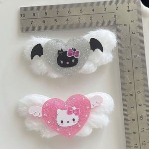 Charmes en résine Sweet Cool Y2k <span class=keywords><strong>Demon</strong></span> Kt Cat Love Heart, chaton à ailes blanches, bricolage, artisanat, décorations, accessoires pour téléphone portable, accessoires pour cheveux - Product Image 2