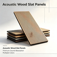 Panneau Acoustique en Feutre PET à Lattes de Bois Naturel 60x240cm, Revêtement Mural en MDF pour Réduction d'Écho pour Bureau, Réception, Salle de Musique, Espace de Travail