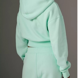 เสื้อฮู้ดครอปแบบมีซิป สตรีทแวร์ ทรงพอดีตัว ผ้าเนื้อนุ่ม พร้อมเชือกผูก  รับผลิตตามสั่ง ปักโลโก้ได้ คุณภาพสูง - Product Image 3