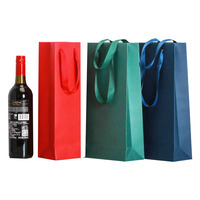 Bolsa de Papel Kraft Plegable Reutilizable de Lujo con Logotipo Personalizado, Bolsa para Botellas de Bebidas, Asa Resistente y Reciclable para Champán, Cerveza, Vino, Jugo