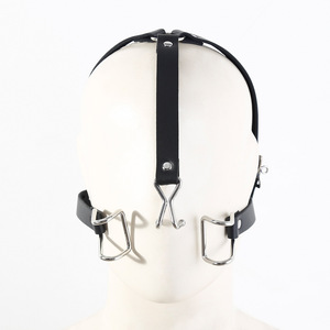Bondage Blow Job réglable harnais couvre-chef métal nez crochet forcé bouche ouverte prise bouche crochet accessoires sexuels - Product Image 4
