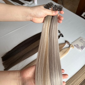 T16A 60A Ombre biondo frassino Nano anello per <span class=keywords><strong>capelli</strong></span> Extension europea colore <span class=keywords><strong>chiaro</strong></span> grezzo <span class=keywords><strong>capelli</strong></span> di cheratina lisci con punta Nano - Product Image 2