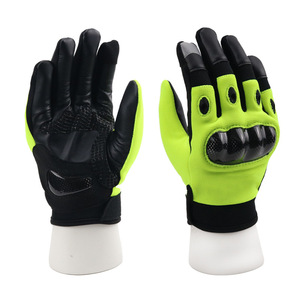 Guantes de Ciclismo de dedo completo verde fluorescente primavera otoño algodón impermeable a prueba de viento cálido protección de brazo de mano - Product Image 1
