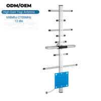 Antenne Yagi 8 éléments 698-2700 MHz 12 dBi 4G 5G LTE, antenne directionnelle extérieure N femelle pour amplificateur de téléphone portable domestique
